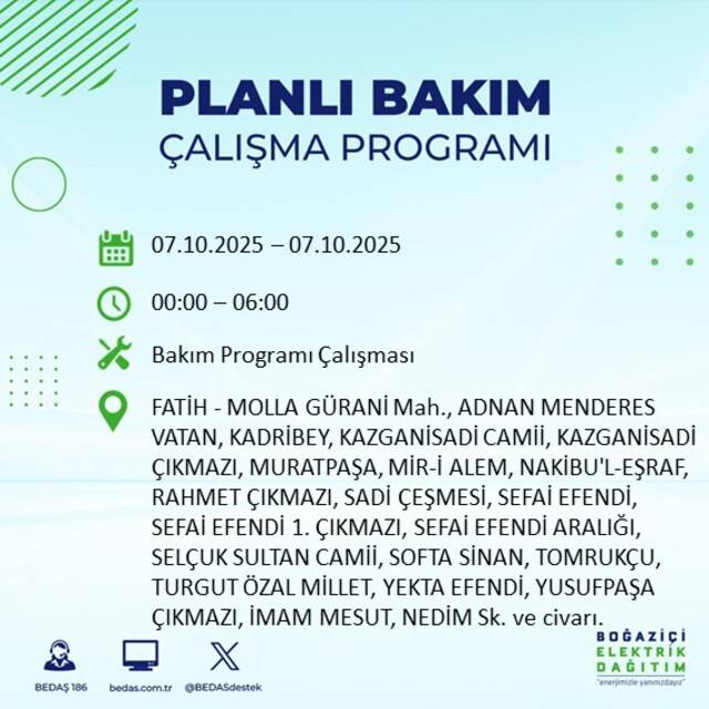 Bugün İstanbul karanlığa bürünecek! BEDAŞ açıkladı: 23 ilçede elektrikler kesilecek 51